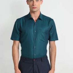 Arrow Green Cotton Regular Fit Printed Shirt-picture-28