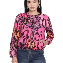 Oxolloxo Multicolor Animal Print Bomber Jacket-picture-32