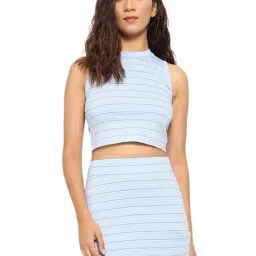 Trend Arrest Blue Striped Top With Skirt-picture-28