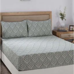 Maspar Green 100% Cotton 210 TC Single Bedsheet Set-image-8