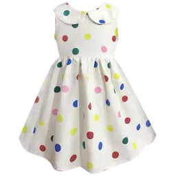 A.T.U.N. Cream Printed Dress-image-82