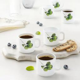 Larah by Borosil White Ceramic Tea & Coffee Mug - Set fo 6 100ml-image-59