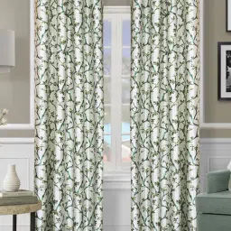 Romee Green Polyester Floral Curtains and Sheers-image-90