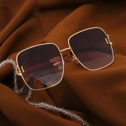Ted Smith DIAMOND_C3 Brown Gradient Square Sunglasses-image-16
