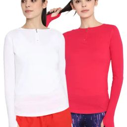 Appulse White & Dark Pink Cotton T-Shirt - Pack of 2-image-94