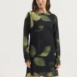 United Colors Of Benetton Navy Regular Fit Floral Print Dress-picture-2
