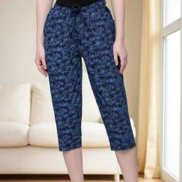 Kryptic Blue Cotton Regular Fit Printed Capri-image-16