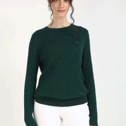 Tommy Hilfiger Cypress Green Cotton Slim Fit Sweater-picture-42