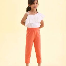 Go Colors! Kids Light Coral Cotton Slim Fit Leggings-image-53
