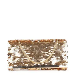 Inc.5 Golden Synthetic Embellished Clutch-image-32