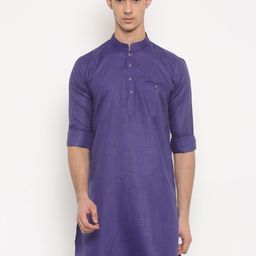 RG DESIGNERS Men Purple Solid Straight Kurta-picture-32