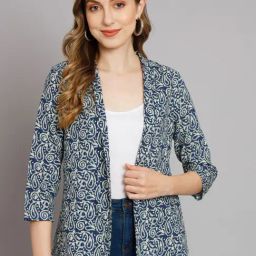 DECKEDUP Indigo Cotton Printed Shrug-18