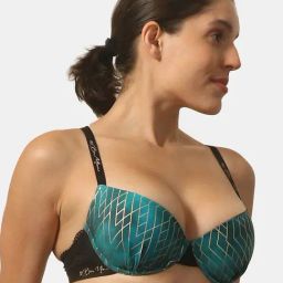 Soie Green Medium Coverage Under-Wired Half Coverage Bra image 4