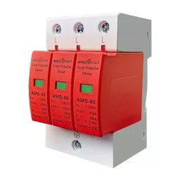 amiciSmart AC Surge Protector 385 V 30 KA to 60 KA SPD Lightning Protection Device, 1x3P-SPD-AC-60KA-17