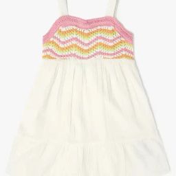 GAP Girls Offwhite Cotton Embroidered Dress-image-37