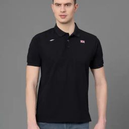 Red Tape Black Cotton Regular Fit Spots Polo-image-28