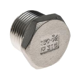 RS PRO Stainless Steel Pipe Fitting Hexagon Plug 19.05 mm (3/4 Inch) Male Model No 4993473-11
