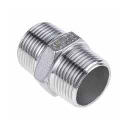 RS PRO Stainless Steel Pipe Fitting Hexagon Nipple 19.05 mm (3/4 Inch) Male Model No 4993057-13