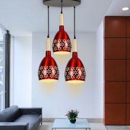 KINIS Modern and Unique Style Maroon Aluminium Quirky Ceiling Lamp-21