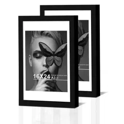 Art Street Black Wall Hanging Big Size Documentary Synthetic Photo Frame - Set of 2-picture-22