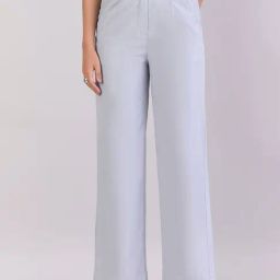 Powersutra Grey Polyester Solid Trousers-picture-19
