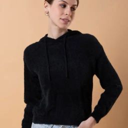 SHOWOFF Black Regular Fit Hoodie-image-86