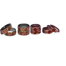 1ST TIME Set Of 12 Multicoloured Alloy Artificial Stones & Beads Antique Bangles-picture-27