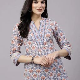 QOMN Blue Printed Top-image-42
