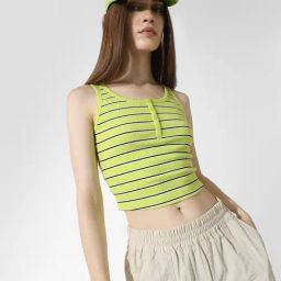 Only Green & Black Striped Tank Top-picture-36
