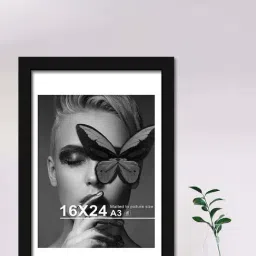 Art Street Black Engineered Wood Wall Hanging Big Size Documentary Synthetic Photo Frame-picture-31