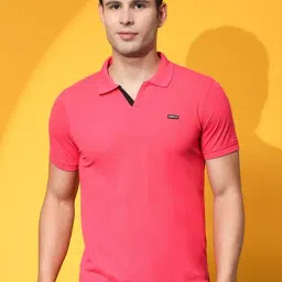 Cloak & Decker by Monte Carlo Pink Regular Fit Polo T-Shirt-picture-0