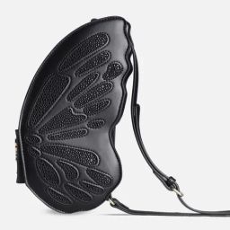 Allen Solly Black Textured Medium Sling Handbag-image-49