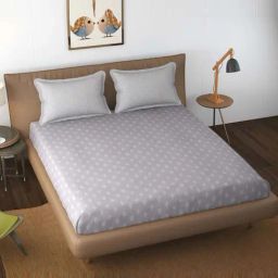 Florida BS-MD Grey Cotton 200 TC King Size Bedsheet with 2 Pillow Covers-image-47