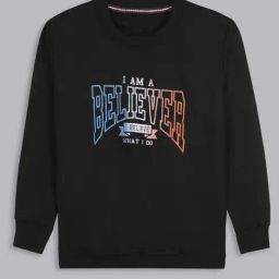 Bolly Lounge Boys Black Cotton Regular Fit Printed Sweatshirt-image-62