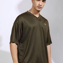 HIGHLANDER V-Neck Drop-Shoulder Sleeves Oversized T-shirt-image-66