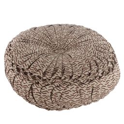 ROMEE Set Of 2 Beige & Brown Self-Design Round Cushions image 3