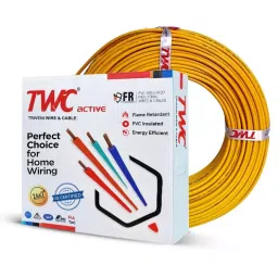 TWC Active 2.5 Sq.mm 1 Core Flame Retardant Flexible Cable Yellow (90 m)-48