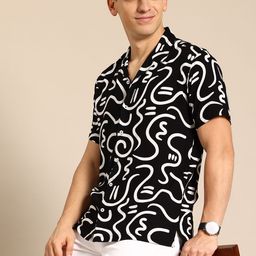 Mast & Harbour Men Printed Cuban Collar Casual Shirt-image-97