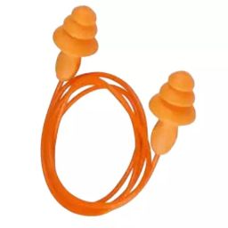 3M Reusable Earplugs with Cord Foam Multi-Flange Shape 18 dB SNR Orange, 1270 (Pack of 50) image 3