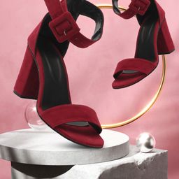 LA FASHUB Women Open Toe Block Gladiators With Buckles-19