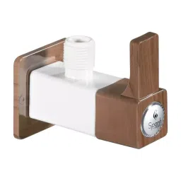Sparsh Pearl Angle Cock with Flange Ludo Pine Brown, White PTMT Glossy Finish, LDP-1403-image-89