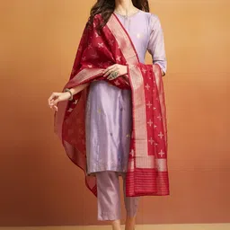 Fabindia Ethnic Motifs Woven Design Cotton Silk Dupatta with Zari-picture-5