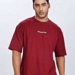 Roadking Men Brand Logo Drop-Shoulder Sleeves Bio Finish T-shirt-image-44