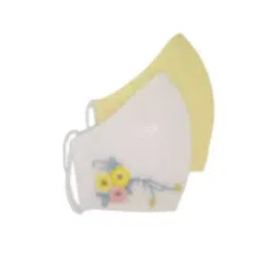 Ivillage Large Cotton Off White & Yellow Organic 3 Layer Face Mask Set Mask07L_Set5 (Pack of 500)-image-64