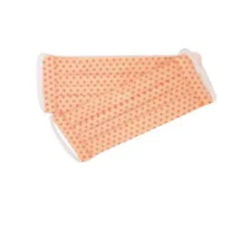 Ivillage Small Cotton Fabric Peach with Polka Dots Face Mask for Kids Mask01S_Printed3 (Pack of 100)-18
