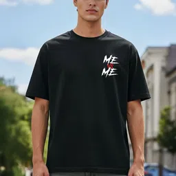 SZN Men Black Typography Oversized T-shirt-picture-31