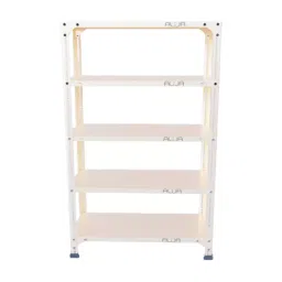 Menage 48x29x12 Inch 5 Shelf Metal Ivory Slotted Angle Rack-image-6
