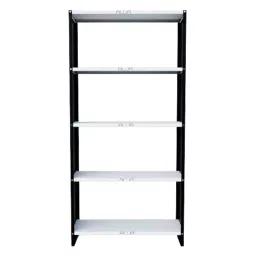 Menage 72x35x12 Inch 5 Shelf Metal Black and Ivory Solid Metal Rack-image-58
