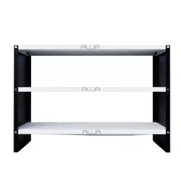 Menage 24x35x12 Inch 3 Shelf Metal Black and Ivory Solid Metal Rack-image-53