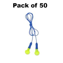 3M Earplugs with Cord Soft Form Round Shape 28 dB SNR Green & Blue, 318-1001 (Pack of 50) image 4